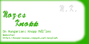 mozes knopp business card